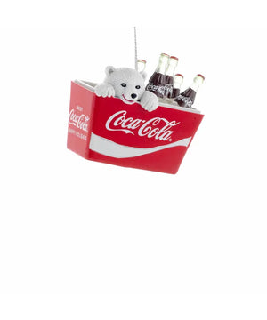 Coca-Cola Polar Bear Cub in Cooler Ornament - Sweets and Geeks