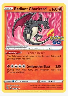 Radiant Charizard Pokemon GO # 011/078 - Sweets and Geeks
