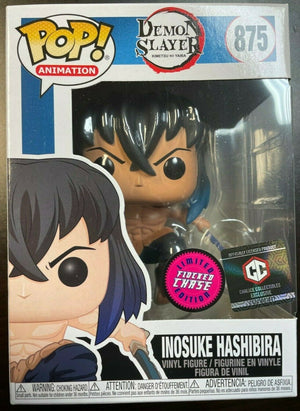 Funko Pop! Animation: Demon Slayer - Inosuke Hashibira (Chase) (No Mask) (Flocked) (Chalice Collectables Exclusive) #875 - Sweets and Geeks