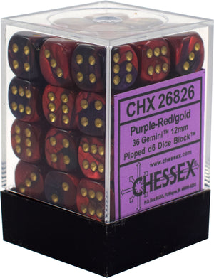 Chessex Gemini 12mm D6 Dice Block (36 Dice) - Sweets and Geeks