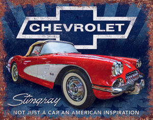 Chevrolet Stingray Tin Sign - Sweets and Geeks