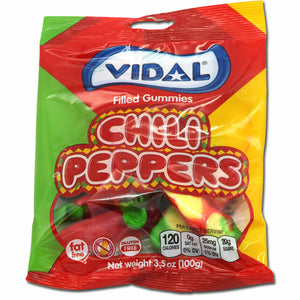 Vidal Gummy Chili Peppers 3.5oz Bag - Sweets and Geeks