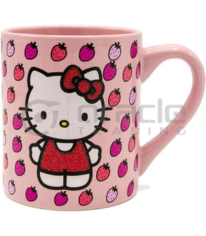 Hello Kitty Mug – Strawberries (Glitter) - Sweets and Geeks