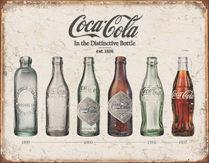 Coke Bottle Evolution Vintage Metal Tin Sign - Sweets and Geeks