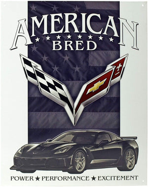 Corvette American Bred - Tin Sign - Sweets and Geeks