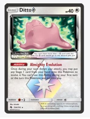 Ditto Prism Star SM - Lost Thunder # 154/214 - Sweets and Geeks