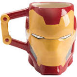 Vandor Marvel Iron-Man Shaped Ceramic Soup Coffee Mug Cup, 20 Ounce - Sweets and Geeks