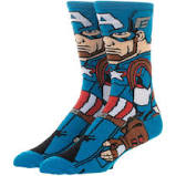 Captain America 360 Character Crew Socks - Sweets and Geeks