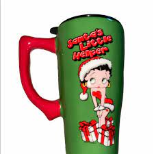 Santas Little Helper Ceramic Travel Mug, 18 ounces - Sweets and Geeks