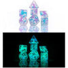 Cotton Candy Glowworm 7 Dice Set - Sweets and Geeks