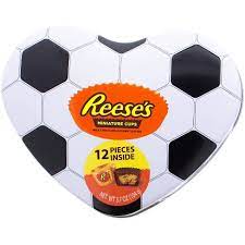 Reese's Soccer Heart Tin - Sweets and Geeks
