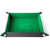 Velvet Folding Dice Tray with Leather Backing: 10 x 10 Green - Sweets and Geeks