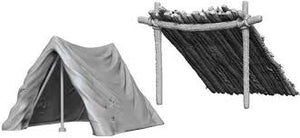 WizKids Deep Cuts Unpainted Miniatures: W10 Tent and Lean-To - Sweets and Geeks