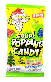 Warheads Christmas Sour Popping Candy 3pk - Sweets and Geeks
