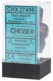 Phantom Polyhedral Dice Block (7 Dice) - Sweets and Geeks