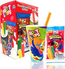 Froot Loops Cereal Straw & Cup Gift Set - Sweets and Geeks