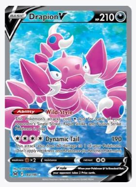 Drapion V (Full Art) SWSH11: Lost Origin # 182/196 - Sweets and Geeks