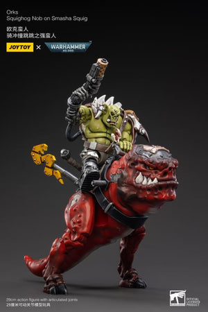 JoyToy Warhammer 40K Orks Squighog Nob On Smasha Squig 1/18 Scale Figure Set - Sweets and Geeks