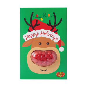Jelly Belly Rudolph Greeting Card W/ Jelly Beans - Sweets and Geeks