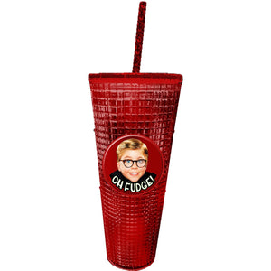 A Christmas Story Diamond 20oz Acrylic Cup With Straw - Sweets and Geeks