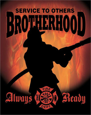 Firemen - Brotherhood Tin Sign - Sweets and Geeks