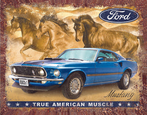 Mustang Flag Metal Tin - Sweets and Geeks