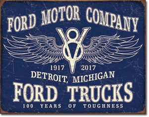 Ford Trucks - 100 Years Metal Tin Sign - Sweets and Geeks