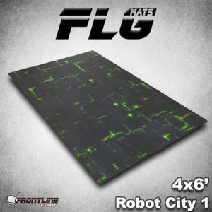 FLG Mats: Robot City 1: Green 6'x4' - Sweets and Geeks