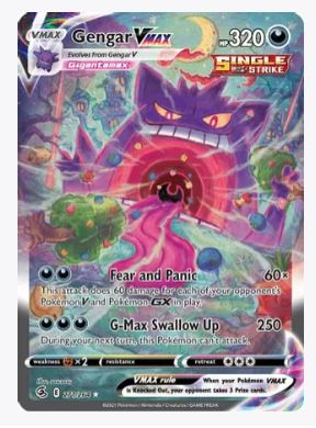 Gengar VMAX (Alternate Art Secret) SWSH08: Fusion Strike # 271/264 Sweets and Geeks Gengar VMAX (Alternate Art Secret) SWSH08: Fusion Strike # 271/264 Sweets and Geeks