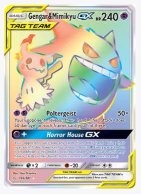 Gengar & Mimikyu GX (Secret) SM - Team Up # 186/181 - Sweets and Geeks