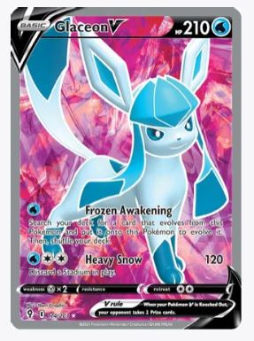 Glaceon V (Full Art) SWSH07: Evolving Skies # 174/203 - Sweets and Geeks