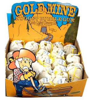 Gold Mine; Gold Rocks Nugget Bubble Gum 2 oz - Sweets and Geeks