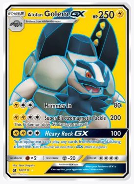 Alolan Golem GX (Full Art) SM - Crimson Invasion # 102/111 - Sweets and Geeks