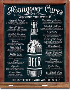 Hangover Cures Metal Tin Sign - Sweets and Geeks