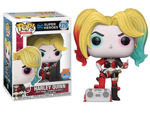 Funko Pop Heroes: DC Super Heroes - Harley Quinn (Boombox) (PX Previews) #279 (Box is Damaged) - Sweets and Geeks