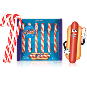 Hot Dog Candy Canes - Sweets and Geeks