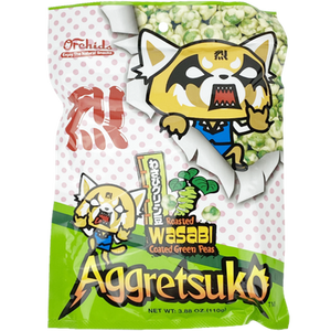 AGGRETSUKO Roasted Wasabi Coated Green Peas 110g - Sweets and Geeks