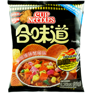 Cup Noodles Potato Chips - Black Pepper Crab Flavor 1.76oz - Sweets and Geeks