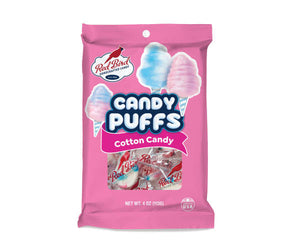Red Bird Candy Puffs - Cotton Candy 4oz Bag - Sweets and Geeks