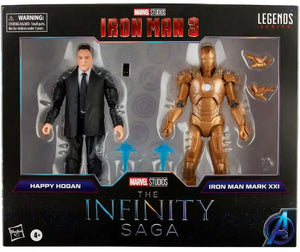 Iron Man 3 Marvel Legends Happy Hogan & Iron Man Mark XXI (21) Exclusive Action Figure 2-Pack [The Infinity Saga] - Sweets and Geeks