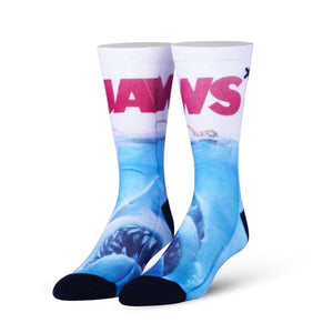 Jaws Cover Crew Socks- Mens - Sweets and Geeks