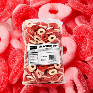 Kervan Gummi Strawberry Rings 5lb - Sweets and Geeks