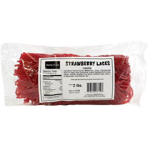 Kervan Strawberry Laces 2lb Bag - Sweets and Geeks