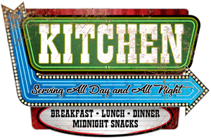 Kitchen - 7" x 11.5" embossed die cut sign - Sweets and Geeks