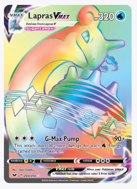 Lapras VMAX (Secret) SWSH01: Sword & Shield Base Set # 203/202 - Sweets and Geeks