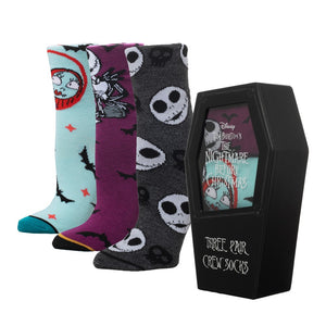 The Nightmare Before Christmas Coffin 3 Pair Crew Box Set - Sweets and Geeks