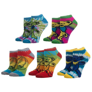 Grateful Dead Tie Dye 5 Pack Ankle Socks - Sweets and Geeks