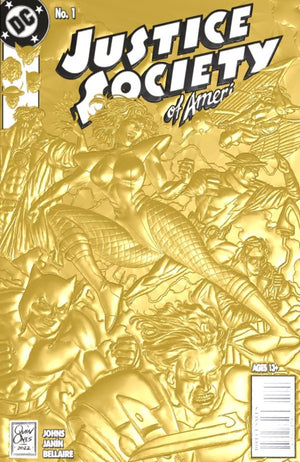 Justice Society of America #1 (Joe Quinones '90s Cover Month Foil Multi-Level Embossed Card Stock Variant) - Sweets and Geeks