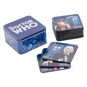 Doctor Who 13 pc. Coaster Set with Tin Storage Box - Sweets and Geeks