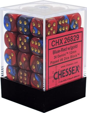 Chessex Gemini 12mm D6 Dice Block (36 Dice) - Sweets and Geeks